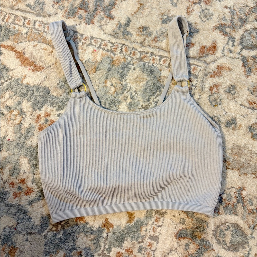 Ribbed Light Gray Aerie Bralette